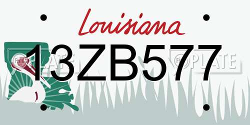 13ZB577 Louisiana License Plate
