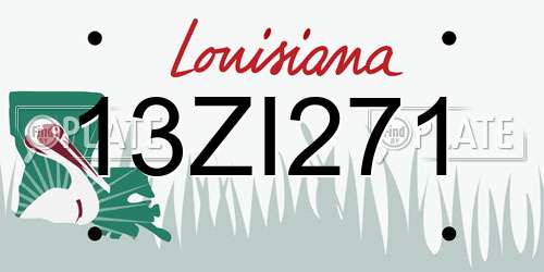 13ZI271 Louisiana License Plate
