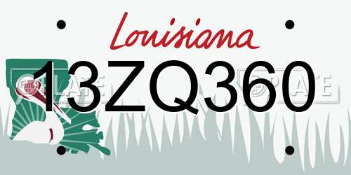 13ZQ360 Louisiana License Plate