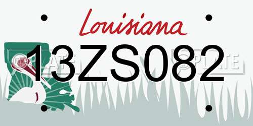 13ZS082 Louisiana License Plate