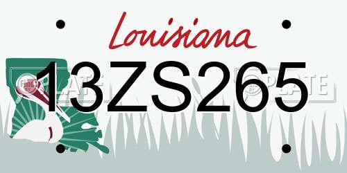 13ZS265 Louisiana License Plate