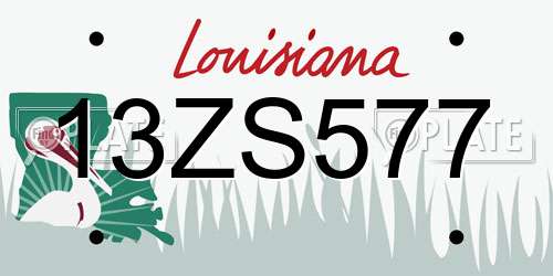 13ZS577 Louisiana License Plate