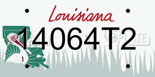 14064T2 Louisiana License Plate