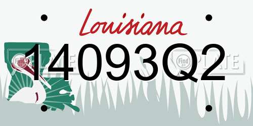 14093Q2 Louisiana License Plate