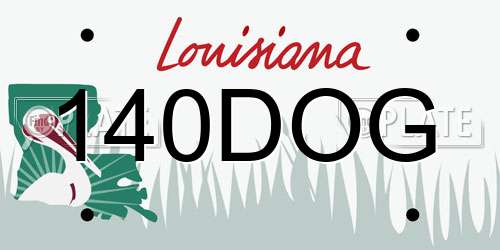 140DOG Louisiana License Plate