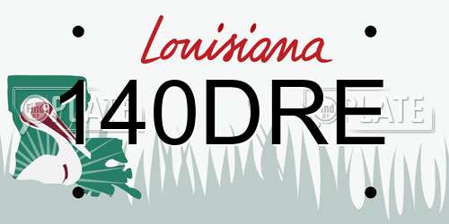 140DRE Louisiana License Plate