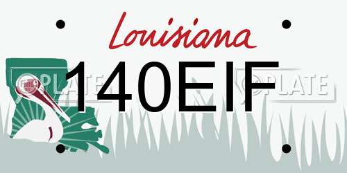 140EIF Louisiana License Plate