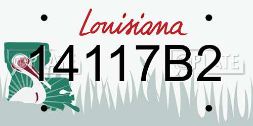 14117B2 Louisiana License Plate
