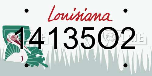 14135O2 Louisiana License Plate