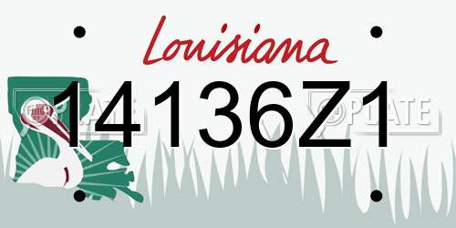 14136Z1 Louisiana License Plate