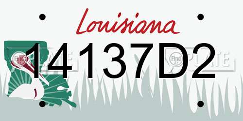 14137D2 Louisiana License Plate