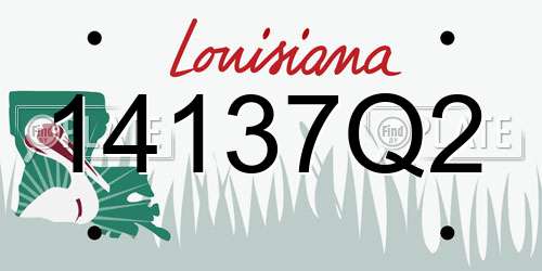 14137Q2 Louisiana License Plate