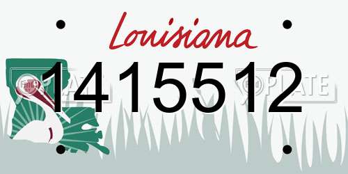 1415512 Louisiana License Plate