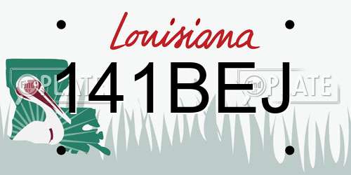 141BEJ Louisiana License Plate