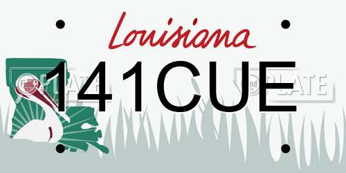 141CUE Louisiana License Plate