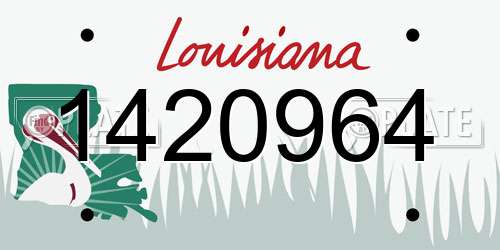 1420964 Louisiana License Plate