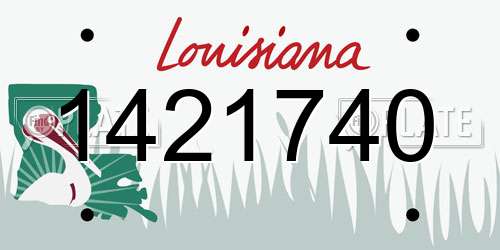 1421740 Louisiana License Plate