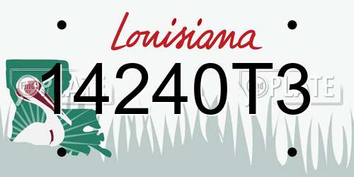 14240T3 Louisiana License Plate