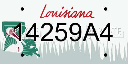 14259A4 Louisiana License Plate