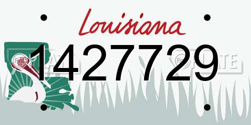1427729 Louisiana License Plate