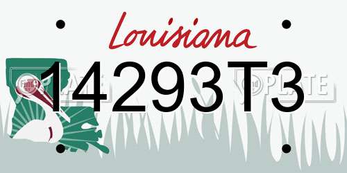 14293T3 Louisiana License Plate