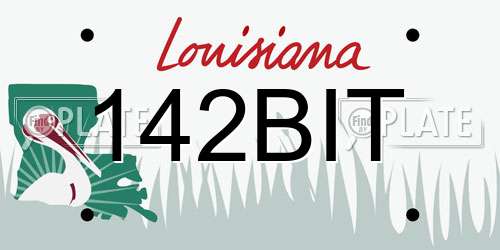 142BIT Louisiana License Plate