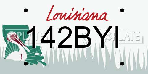 142BYI Louisiana License Plate