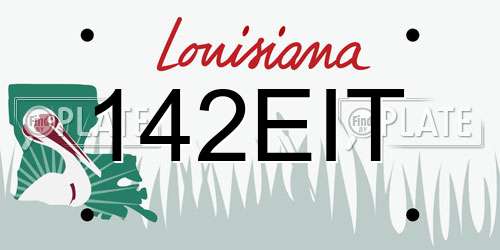142EIT Louisiana License Plate