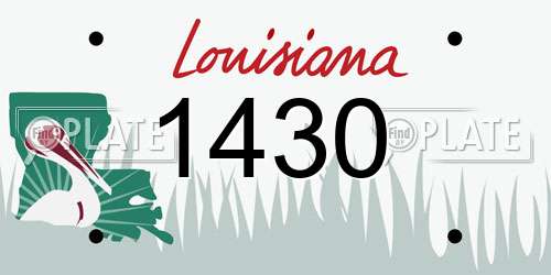 1430 Louisiana License Plate