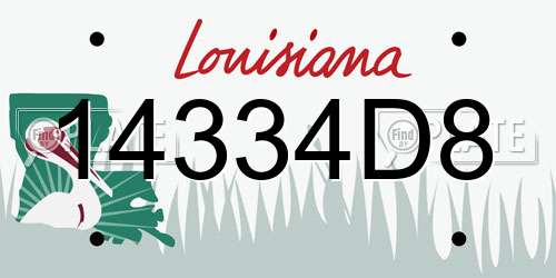 14334D8 Louisiana License Plate