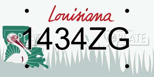 1434ZG Louisiana License Plate