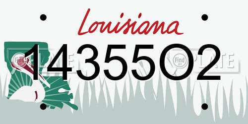 14355O2 Louisiana License Plate