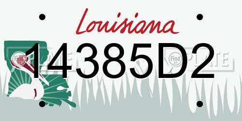 14385D2 Louisiana License Plate