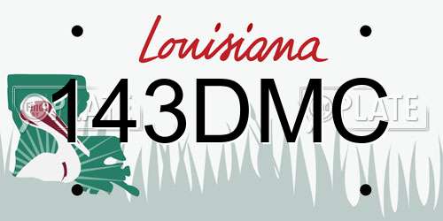 143DMC Louisiana License Plate