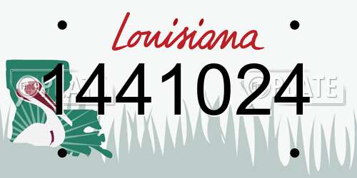 1441024 Louisiana License Plate