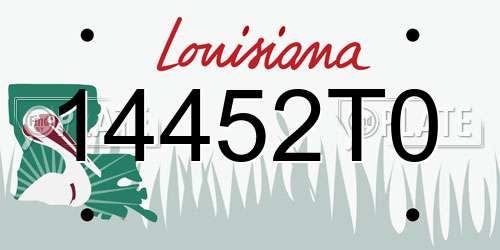 14452T0 Louisiana License Plate