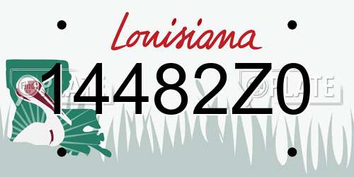 14482Z0 Louisiana License Plate