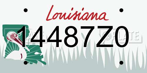 14487Z0 Louisiana License Plate