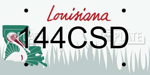 144CSD Louisiana License Plate