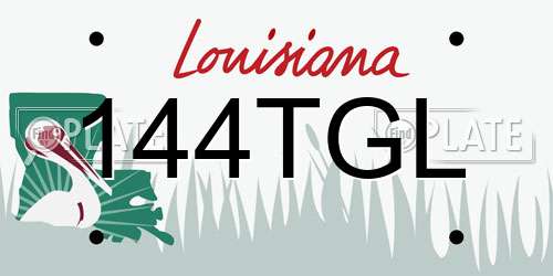 144TGL Louisiana License Plate