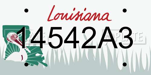 14542A3 Louisiana License Plate
