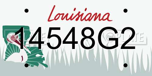 14548G2 Louisiana License Plate