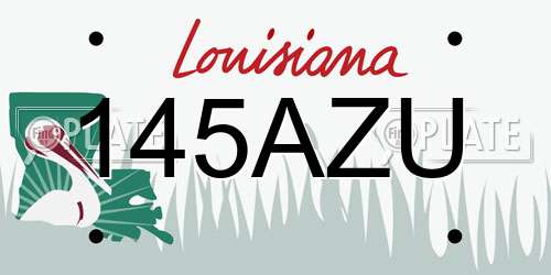 145AZU Louisiana License Plate