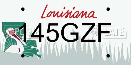 145GZF Louisiana License Plate