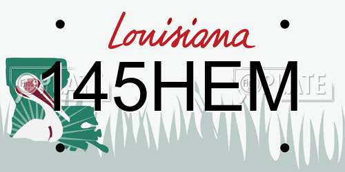 145HEM Louisiana License Plate