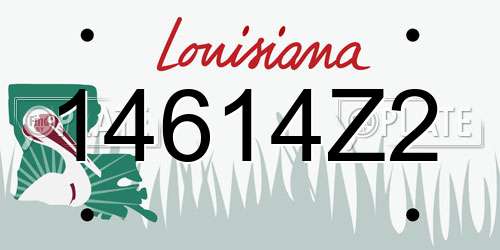 14614Z2 Louisiana License Plate