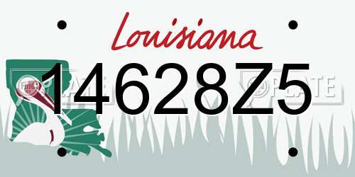 14628Z5 Louisiana License Plate