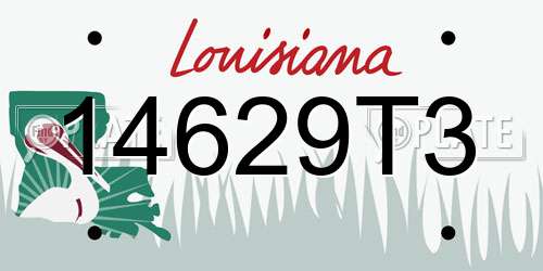 14629T3 Louisiana License Plate