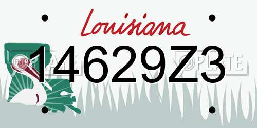 14629Z3 Louisiana License Plate
