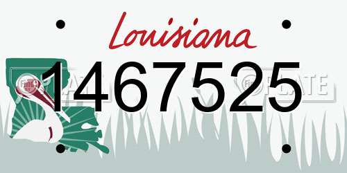 1467525 Louisiana License Plate